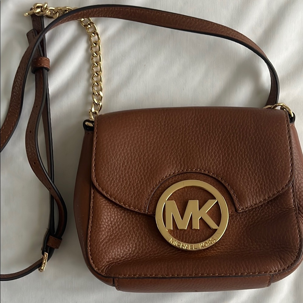Michael Kors Brown Leather Crossbody Bag